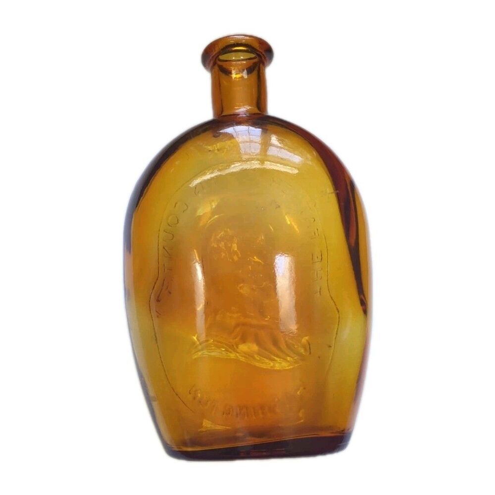 Vintage Bottle Glass Empire Glassworks The Father Of His Country Embossed Flask - Picture 6 of 10